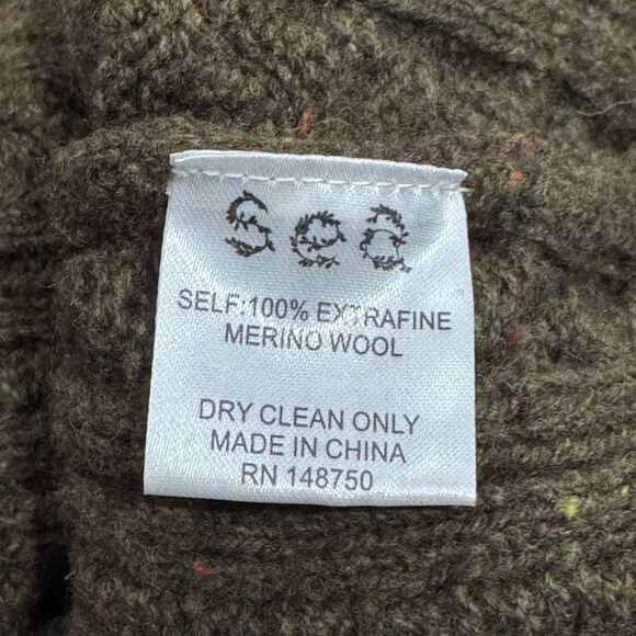 Sea New York Juliette Cable Knit Cut Out Green Merino Wool Sweater Women’s Small - Picture 3 of 6